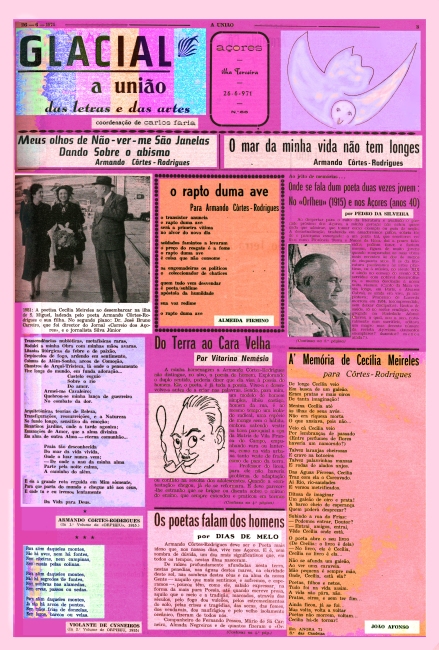 Glacial nº 66, de 26 de Junho de 1971, dedicado ao poeta Armando Côrtes-Rodrigues